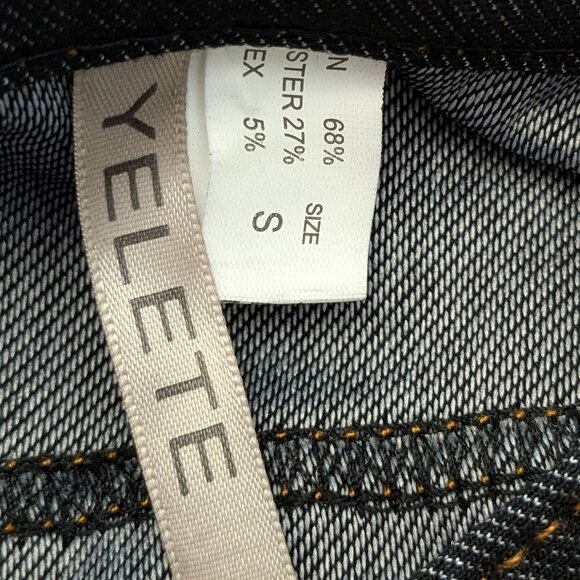 YELETE NAVY BLUE Mid Rise Ponte Skinny Jeggings Pants Knit Leggings SMALL - Picture 9 of 10